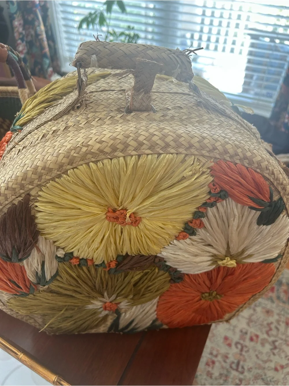 Vintage wicker travel bag
